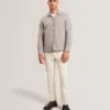 RYNEL Textured Weave Long Sleeve Overshirt