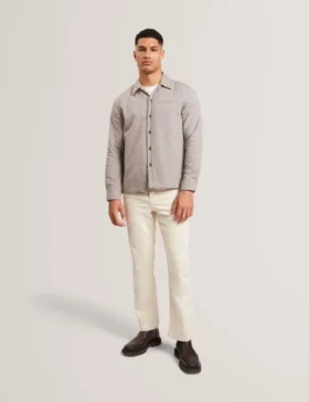 RYNEL Textured Weave Long Sleeve Overshirt
