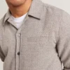 RYNEL Textured Weave Long Sleeve Overshirt