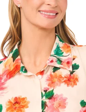 SADIE Floral Drop Waist Mini Shirt Dress