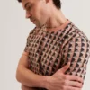 SAFAVIY Painted Geo Print Pure Cotton T-Shirt