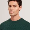SAINSY Branded Texture Crew Neck Jumper