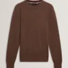 SAINSY Branded Texture Crew Neck Jumper