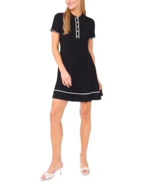 SALLY Short Sleeve Polo Mini Dress