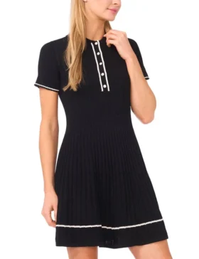 SALLY Short Sleeve Polo Mini Dress