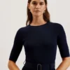 SAMALEE Flippy Hem Knitted Midi Dress With Belt