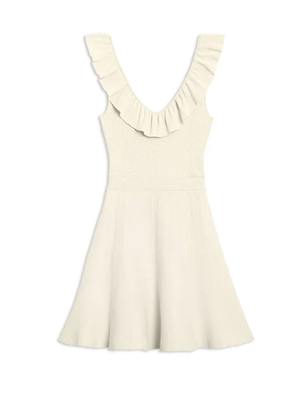 SAYLAA Ruffle Neckline Mini Dress SAYLAA Ruffle Neckline Mini Dress