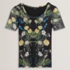 SHORT SLEEVE CREW MESH TOP Black