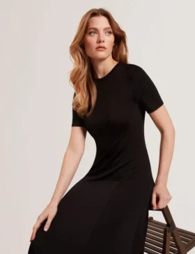 Short Sleeve Jersey Maxi Dress Black