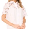 SHORT SLEEVE LACE BLOUSE White