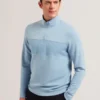 SIMONEA Textured Panel Half-Zip Modal Sweatshirt