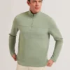 SIMONEA Textured Panel Half-Zip Modal Sweatshirt