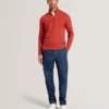 SIMONEA Textured Panel Half-Zip Modal Sweatshirt
