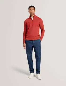 SIMONEA Textured Panel Half-Zip Modal Sweatshirt