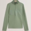 SIMONEA Textured Panel Half-Zip Modal Sweatshirt