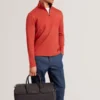 SIMONEA Textured Panel Half-Zip Modal Sweatshirt