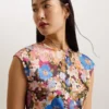 SLANNO Floral Printed Midi Dress