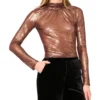 SOFINA Ruched Turtleneck Top