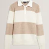 SOLARAN Alpaca Wool Block Stripe Rugby Shirt