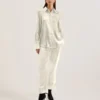 SONORA Satin Longline Covered Placket Blouse