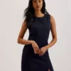 SORRAL Sleeveless Tailored Mini Dress With Side Split