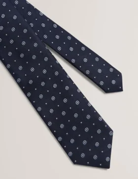 STEEPLE Circle Geometric Print Silk Tie