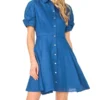 STINA Linen Chambray Mini Shirt Dress