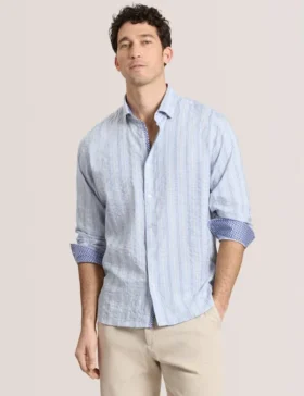 STRIPE SHIRT Striped Woven Long Sleeve Shirt
