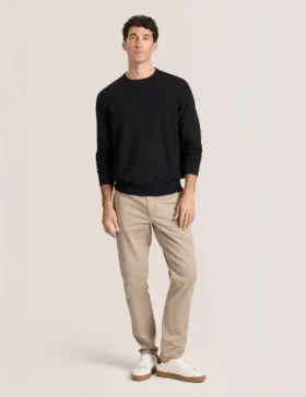 T STITCH LONG SLEEVE CREW NECK SWEATER Black Beauty