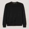 T STITCH LONG SLEEVE CREW NECK SWEATER Black Beauty