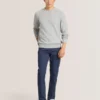 COMPACT HERRINGBONE TROUSERS Blue Nights