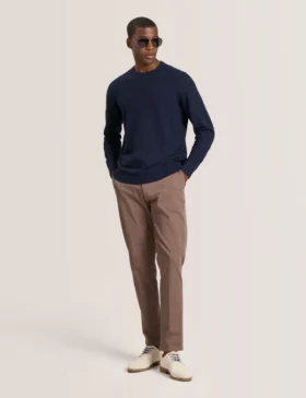 T STITCH LONG SLEEVE CREW NECK SWEATER Sky Captain