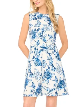 TANYA Floral Twist Front Sleeveless Mini Dress