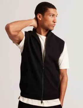 TERINCE Zip-Through Funnel Neck Gillet