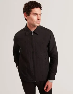 THOVA Textured Quilt Zip-Through Overshirt