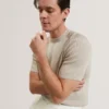 TORRENT Wool Blend Ribbed Raglan Polo Shirt