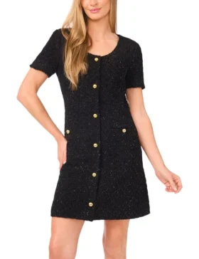 TWESKA Button Down Mini Dress with Pockets