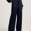 UMAIBO Satin Wide Leg Drawstring Joggers