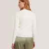 V-NECK CARDIGAN WITH RIB Ivory