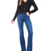 V-NECK CROP CARDIGAN WITH RIB Black