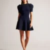 VELVEY Puff Sleeve Mini Dress