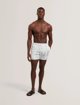 VERDES Palm Print Mid-Length Swim Shorts
