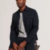 VEXRIN Textural Stripe Crew Neck Cotton T-Shirt