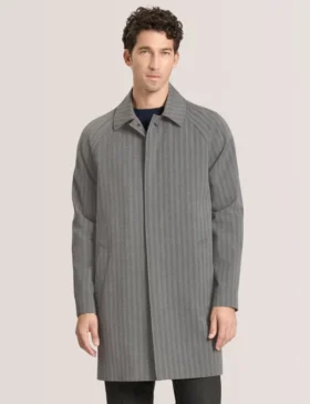 warren herringbone stripe mac coat 2 280x364 - WARREN Herringbone Stripe Mac Coat