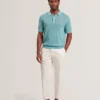 WATTERS Basket Knit Wool Blend Short Sleeve Polo