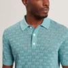 WATTERS Basket Knit Wool Blend Short Sleeve Polo
