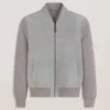 WESLEY Suede Panel Zip-Up Bomber Jacket