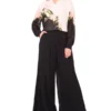 WIDE LEG TUCK PANT Black
