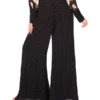WIDE LEG TUCK PANT Black