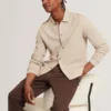 WILKES Long Sleeve Textured Button-Through Polo